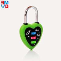 3 digit combination heart shaped code lock lovely travel luggage cute lock for children