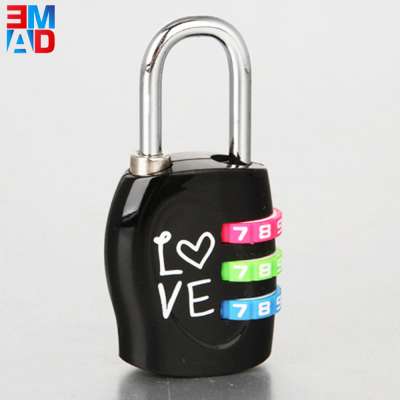 Keyless 3 digit combination Zinc alloy travel time luggage password lock